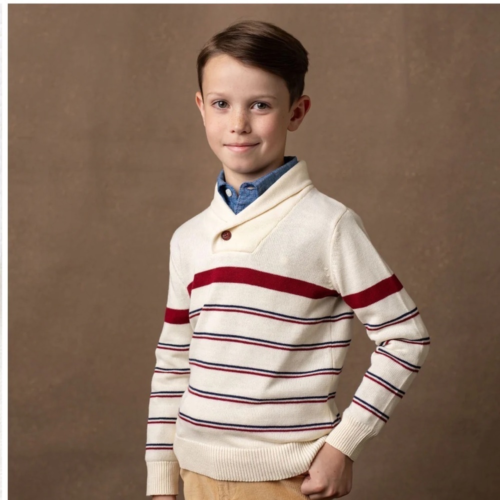 Hope & Henry Boys Shawl Collar Organic Sweater